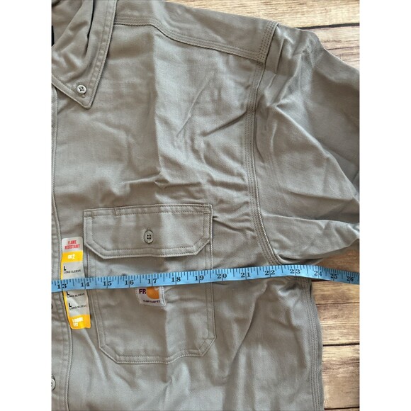 NWT CARHARTT FRS160 Flame Resistant Twill Shirt Men Large gray Workwear MEC - Picture 8 of 10
